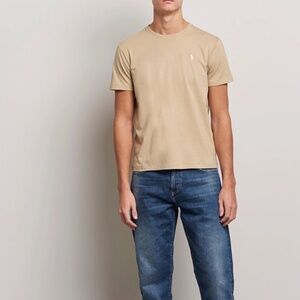 POLO RALPH LAUREN Men Crew Neck T-Shirt Coastal Beige.  Sz medium